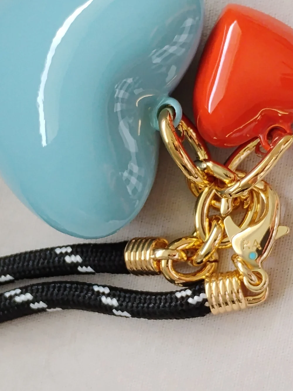 Roxanne Assoulin The Happy Cord Long Big Double Heart Necklace